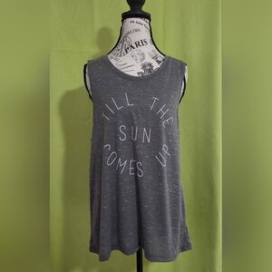 American Eagle Outfitters Charcoal Graphic Tank Top